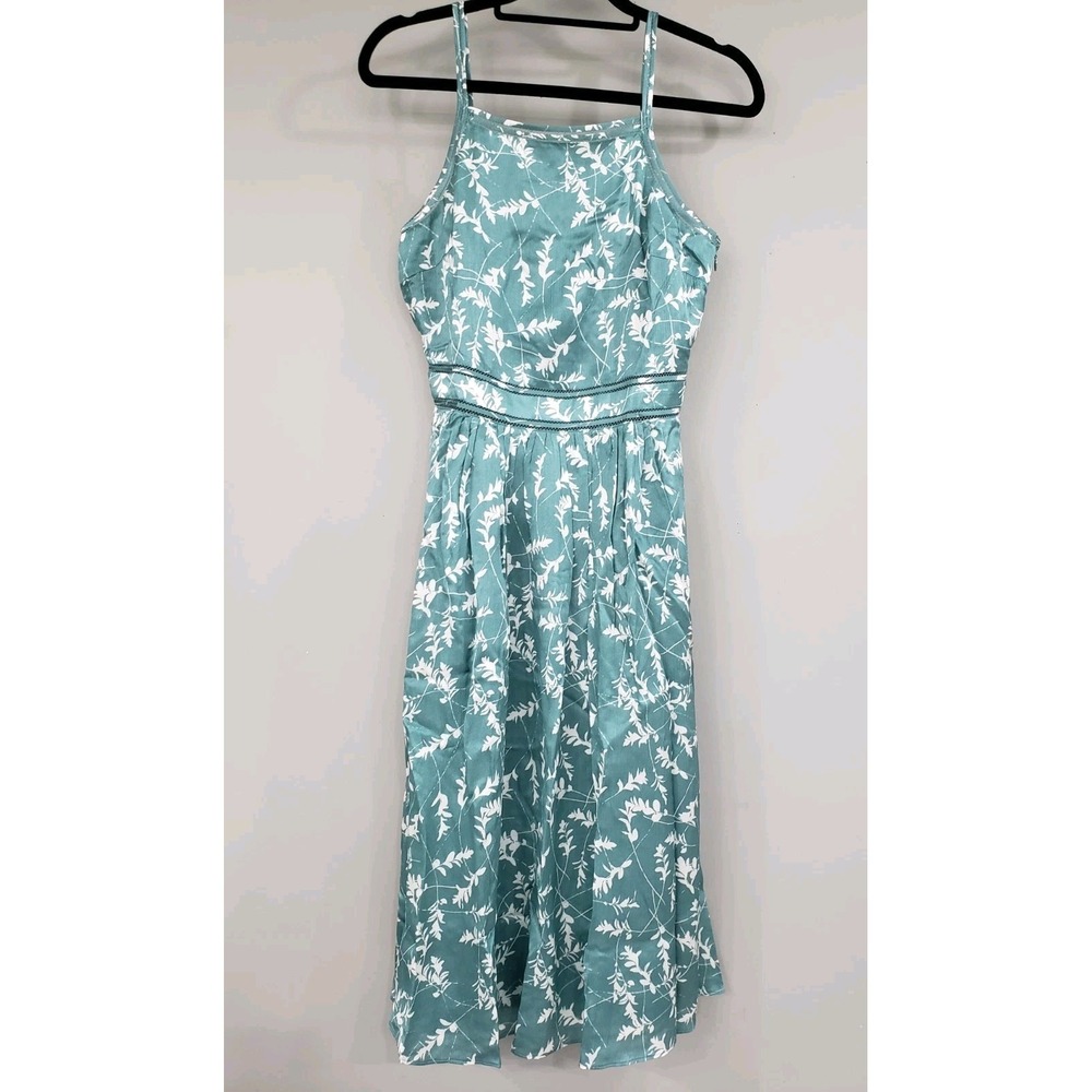 NEW Club Monaco Silk Floral Dress SZ 4 JOSEFINEAHH Green Sleeveless babydoll y2k